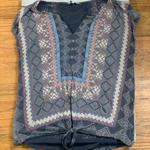 Lucky Brand boho tie front top L